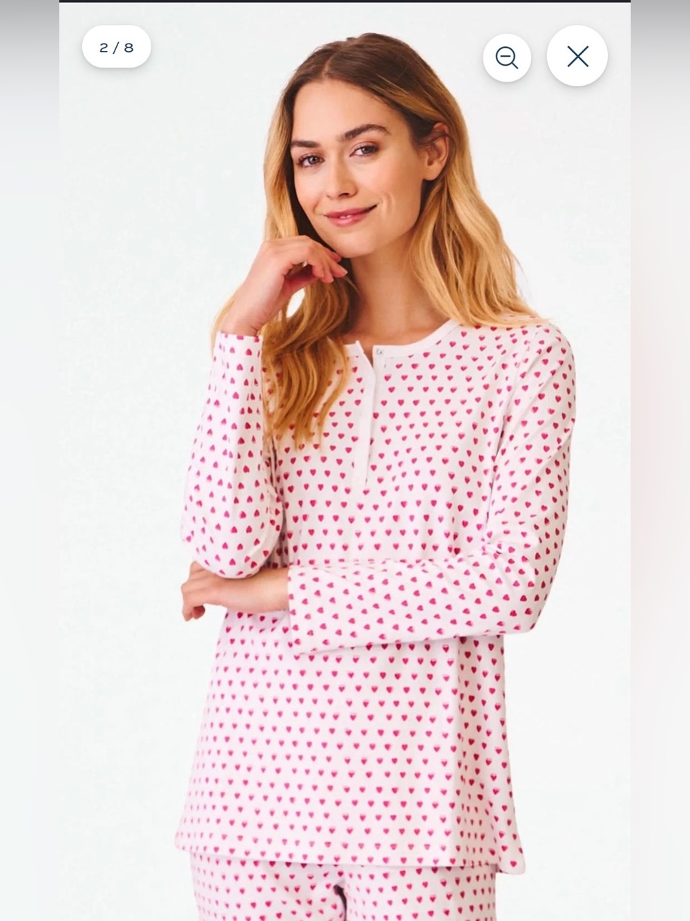 Like New Roller Rabbit Original Hearts Print Pajama Top size Large